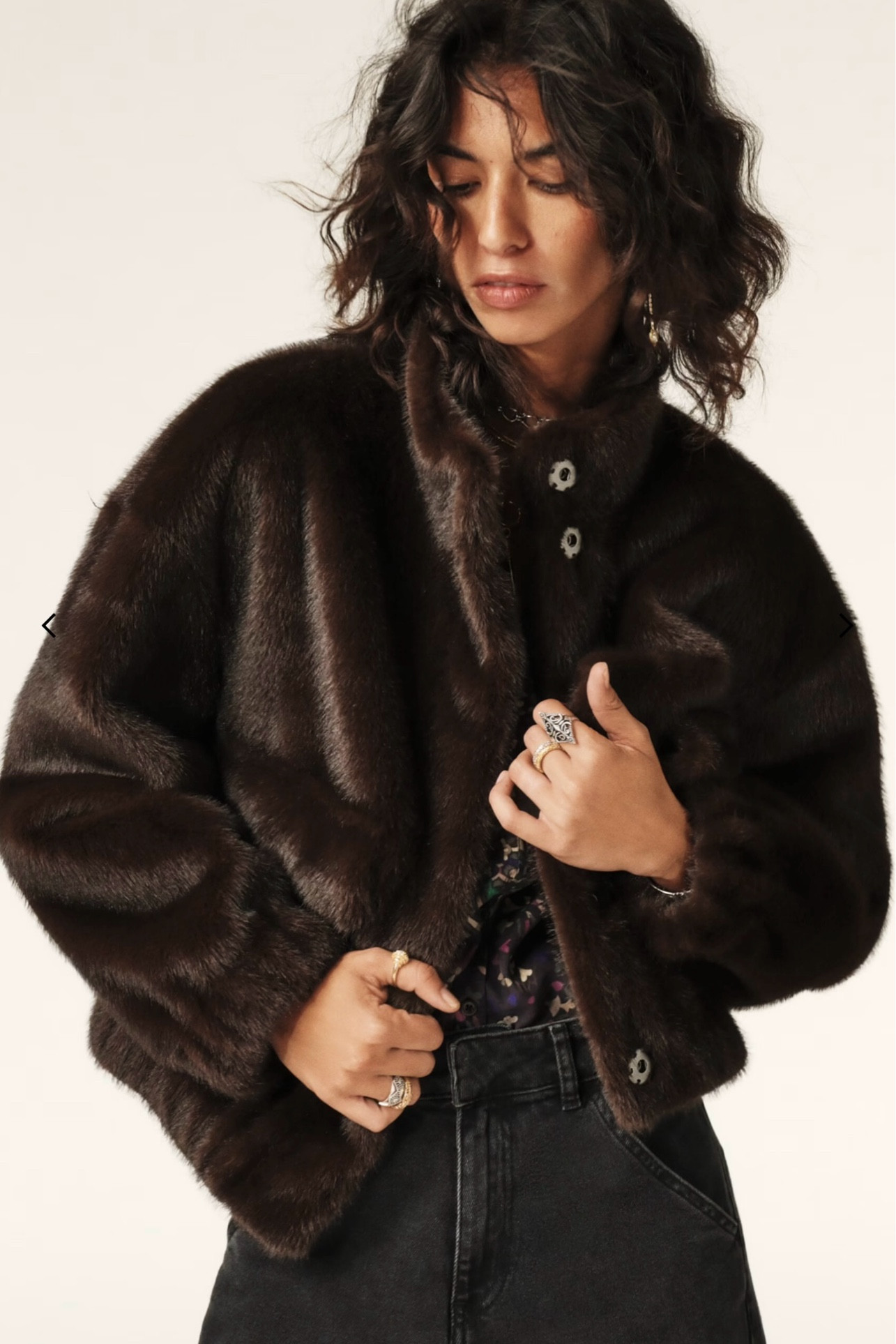 This is such a great faux fur bomber. It comes in brown and cream. Only the cream picture is uploading but click on the pic to change the color option to brown.  I chose to size up to a medium for an oversized fit. 

#LTKSeasonal