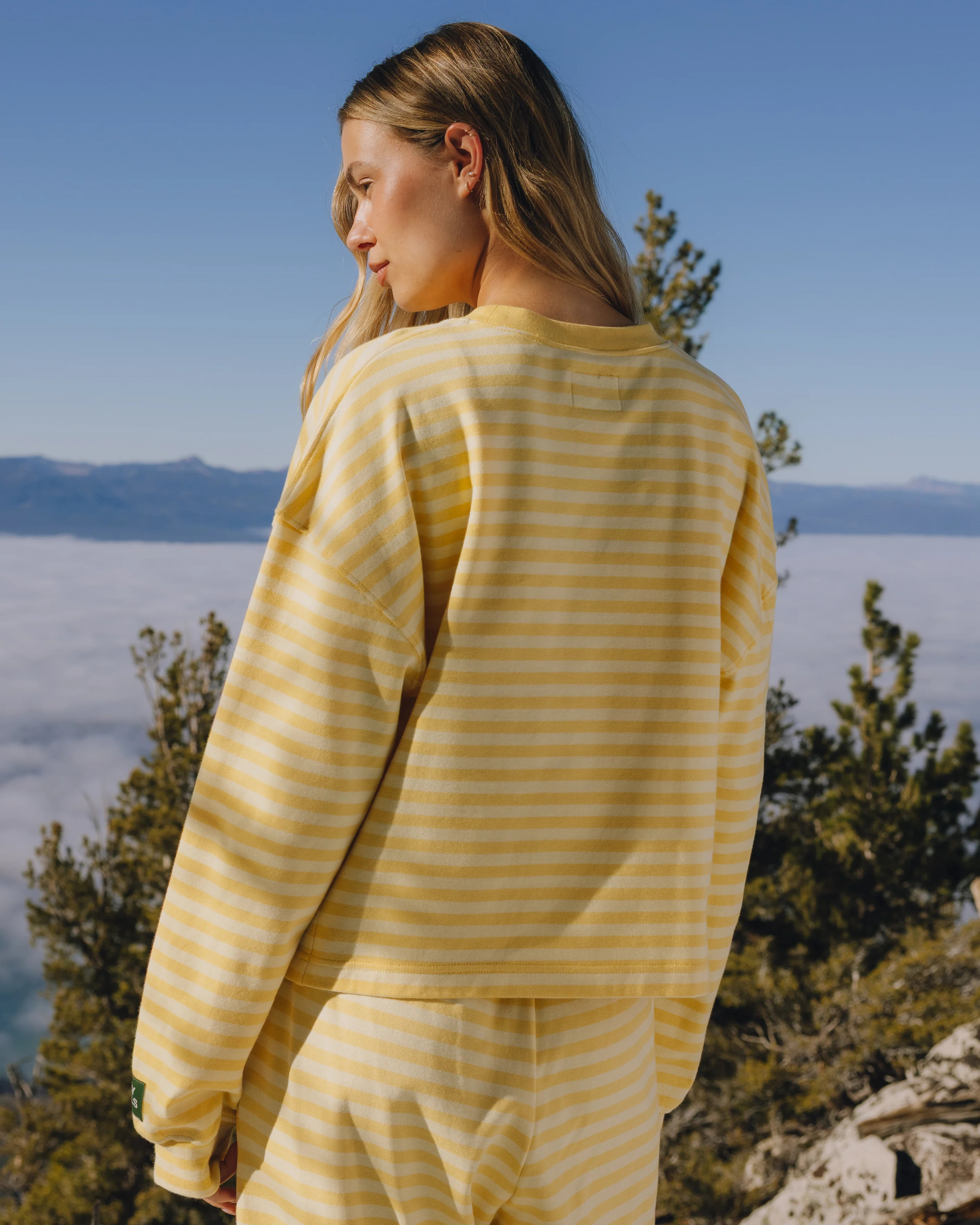 Striped Cotton Long Sleeve - Sunny + Butter Stripe | Daily Drills LLC