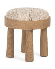 Linen Blend Solid Oak Frame Louise Ottoman | TJ Maxx