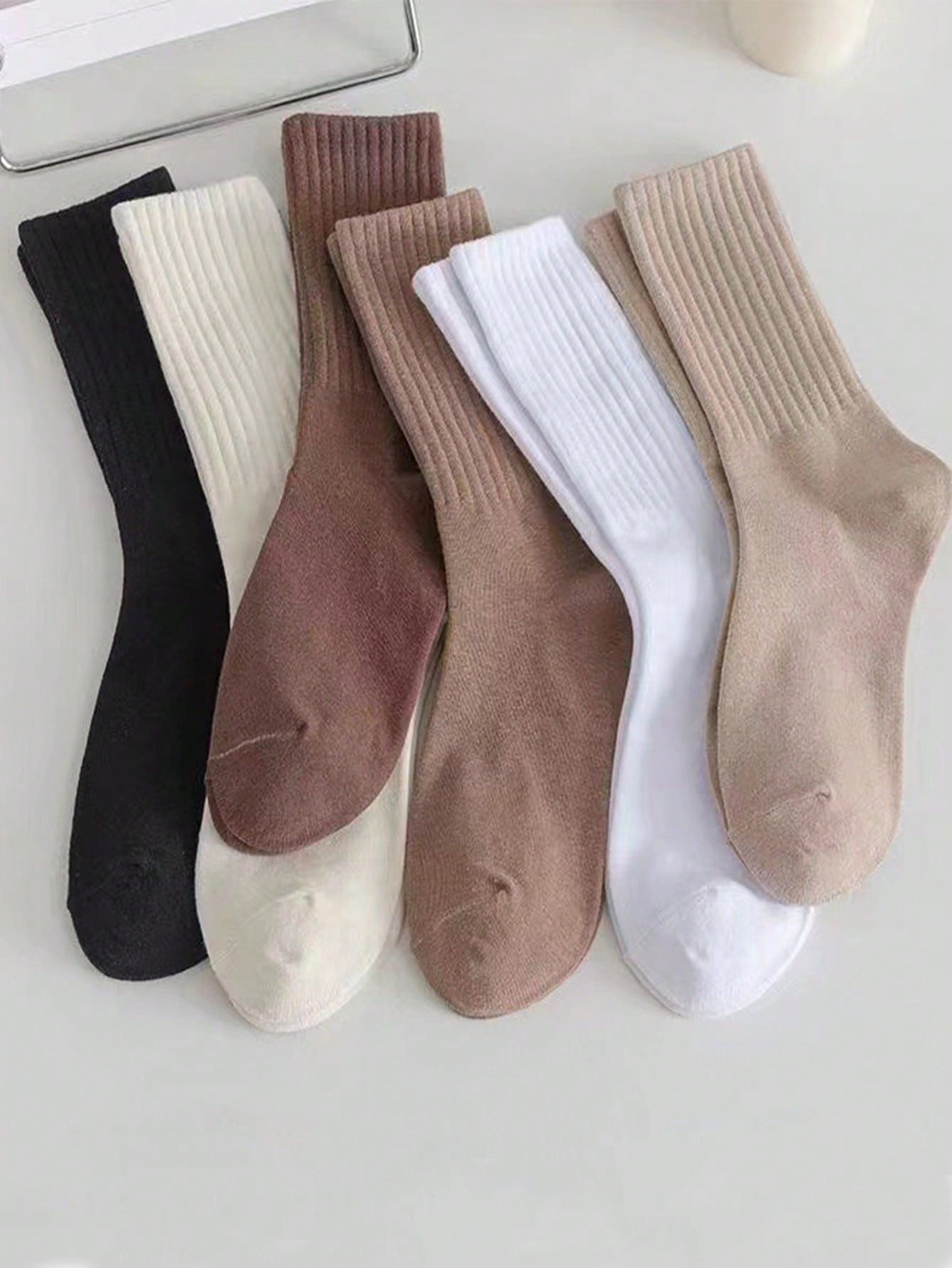 6pairs Solid Crew Socks | SHEIN