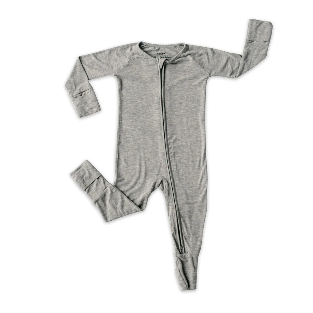 Heather Gray Bamboo Viscose Zippy | Little Sleepies