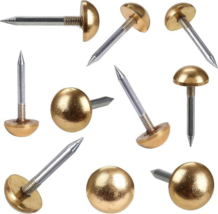 Retro Solid Pure Brass Tacks as Antique Upholstery Nails for Furniture, Decorative Push Pins for ... | Amazon (US)