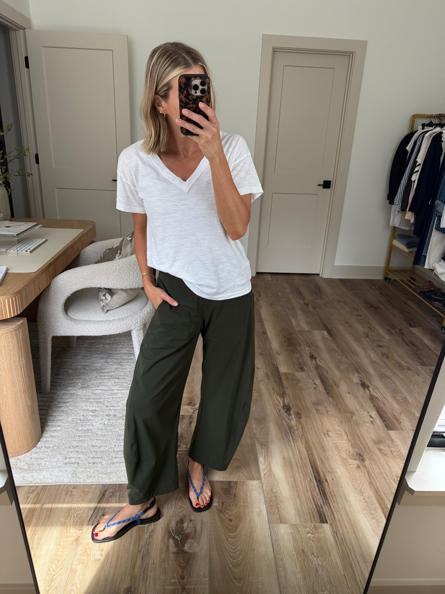 Wearing 4/reg pants (I size up one), small tee, sandals tts

#LTKOver40 #LTKootd #LTKgrwm