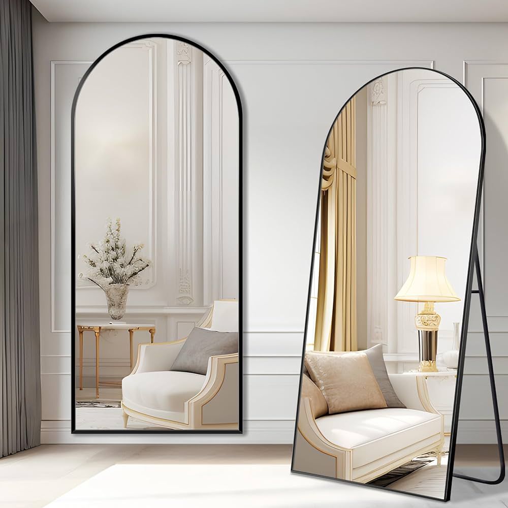 DESBING Arched Full Length Mirror, 71”x30” Floor Length Mirror with Black, Bedroom Full Body ... | Amazon (CA)