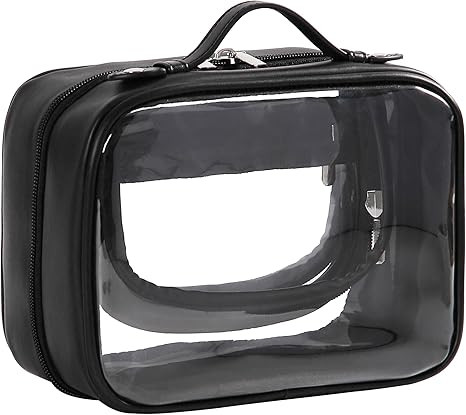 Veki TSA Approved Toiletry Bag Transparent Makeup bag Double Travel Cosmetic bags Case Waterproof... | Amazon (US)