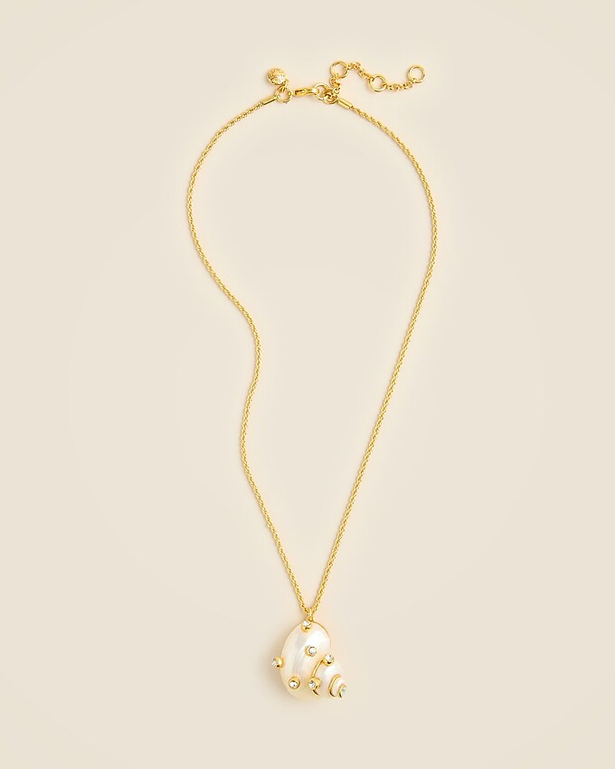 Seashell pendant necklace with crystals | J. Crew US