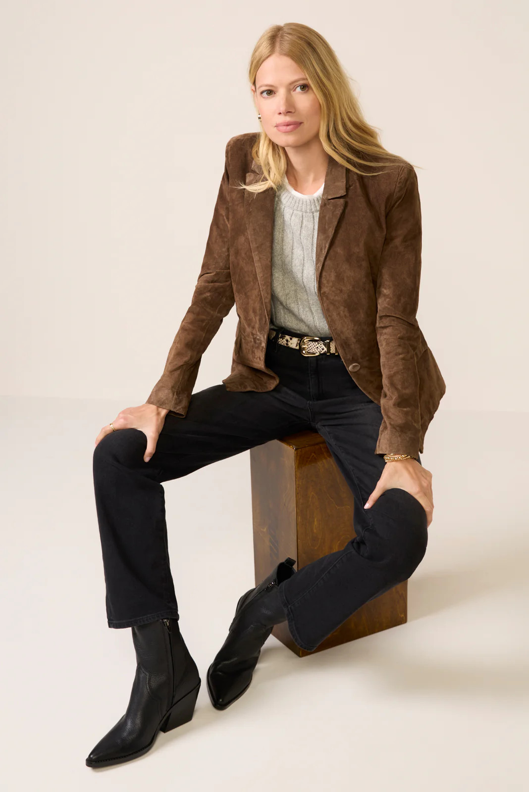 Black Coffee Suede Blazer | Evereve