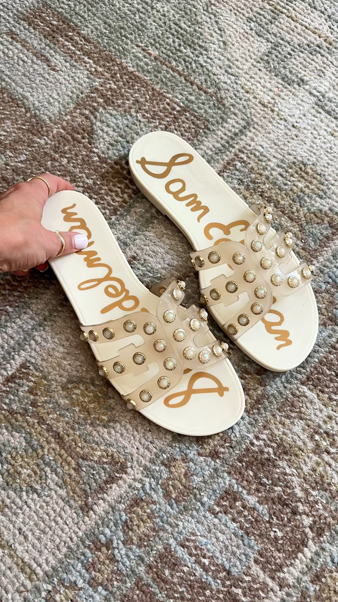 I just love these pearl jelly slide sandals! Whole sizes only. I’m a 6.5 and did a 7 and they are great. Vacation outfit. Resort wear. Resort outfits. Vacation sandals. Spring outfit. 

#LTKSwim #LTKTravel #LTKootd