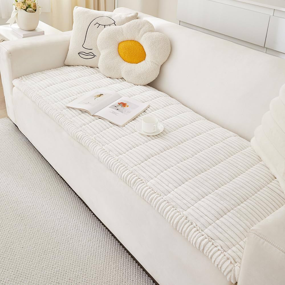 Couch Cover for Dogs Washable, Fuzzy Pet Couch Covers for 3 Cushion Sofa Pet Friendly, Non Slip S... | Amazon (US)