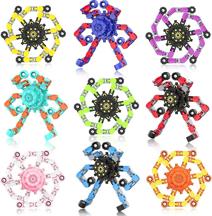 Easter Basket Stuffers Transformable Fidget Spinners,9PCS Funny Sensory Fidget Toys Deformable Ch... | Amazon (US)