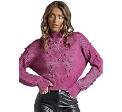 ZAFUL Women's Crew Neck Long Sleeve Pullover Crop Sweater Mock Neck Lantern Sleeve Ribbed Knit Ju... | Amazon (US)