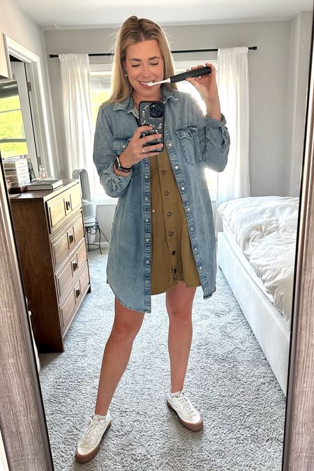 denim outfit | denim dress | superga sneakers 

#LTKstyletip #LTKSeasonal