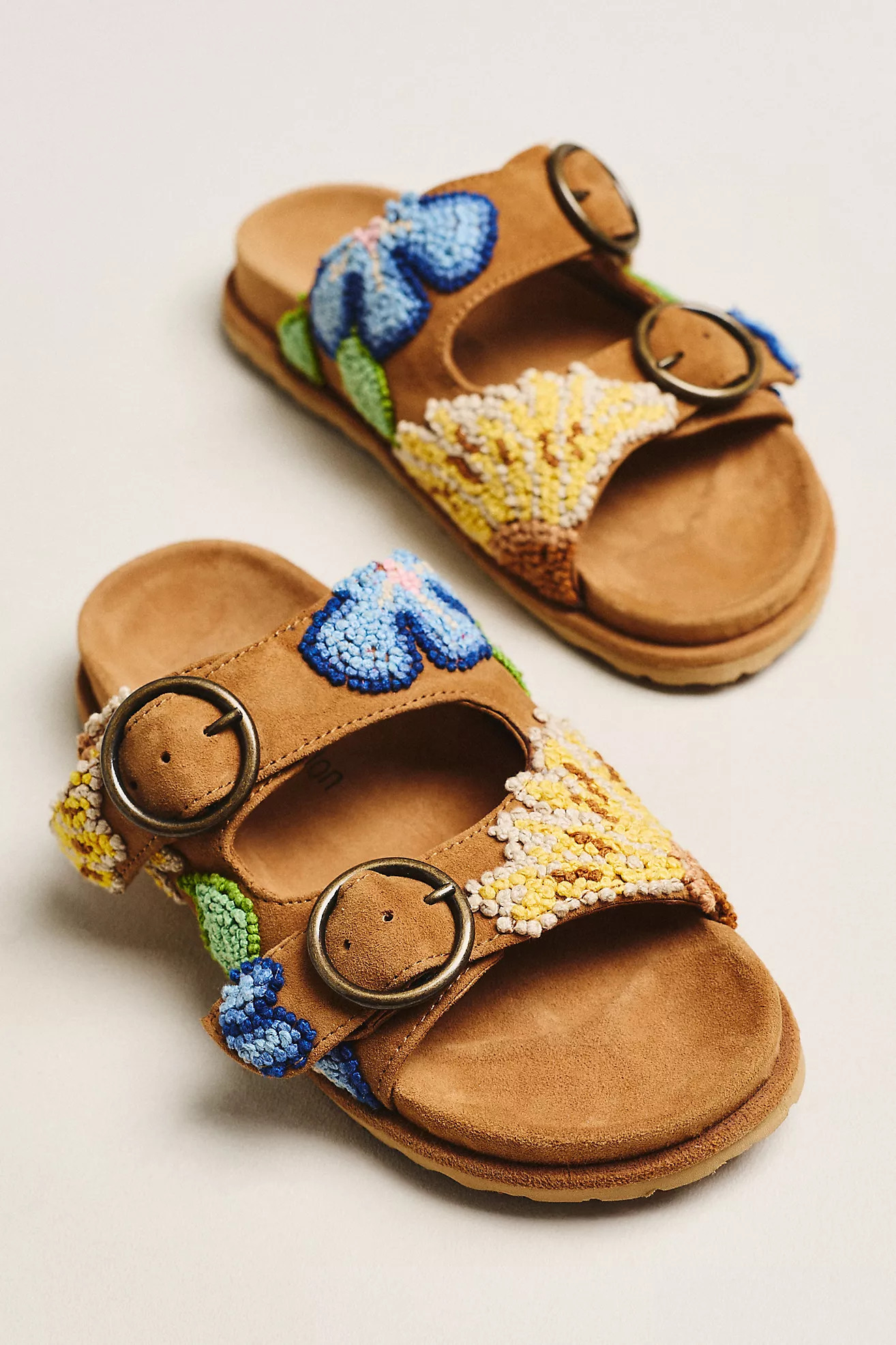 Laidback London Clay French Knot Buckle Slide Sandals | Anthropologie (US)