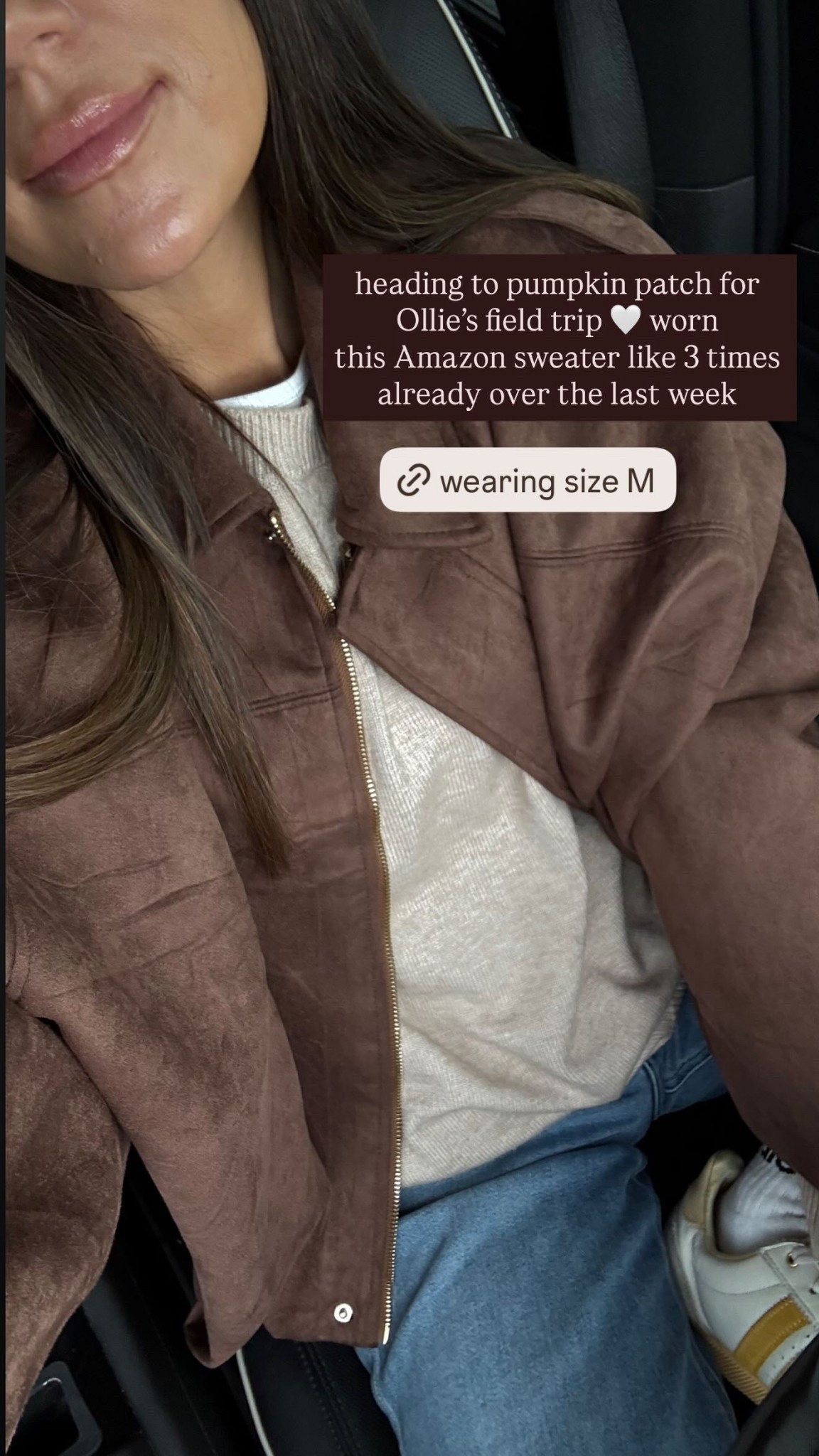 Amazon sweater and suede jacket  wearing size medium 

Amazon prime day, Christine Andrew, fall outfits, fall suede jacket, chocolate brown 

#LTKFindsUnder100 #LTKSeasonal #LTKSaleAlert