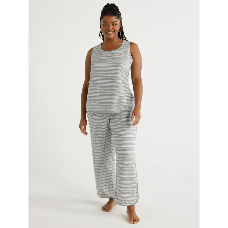 Joyspun Women's Cotton Blend Tank Top and Pants Pajama Set, 2-Piece, Sizes S to 3X | Walmart (US)