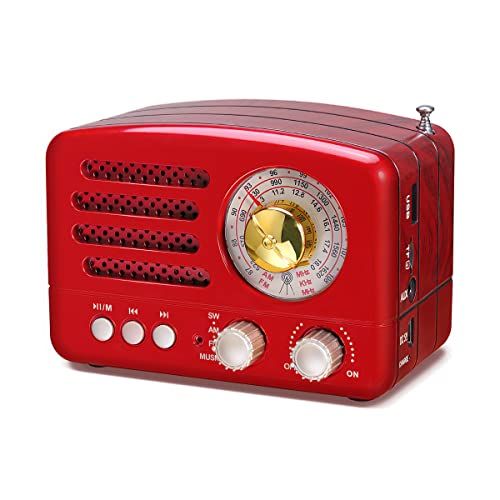 PRUNUS J-160 Portable Transistor Radio AM FM Small Retro Vintage Radio with Bluetooth, Rechargeable  | Amazon (US)
