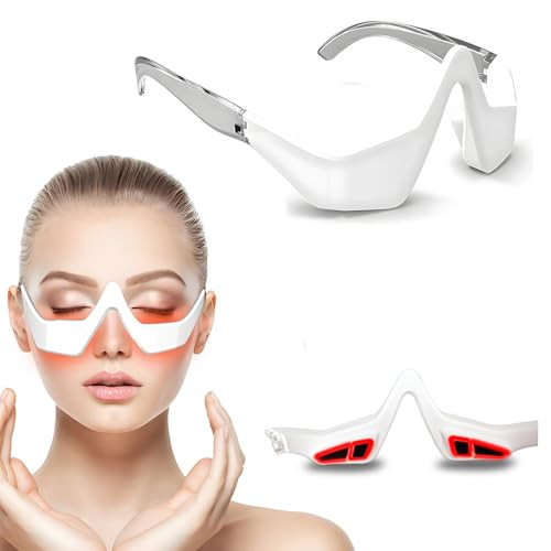 Under Eyes Red Light Therapy Massager Glasses,Microcurrent Eye face led red light Beauty Device under Eye Massager Eyes Bag Remover for Reduce Dark Circles Puffiness Wrinkles Relax Eye Strain | Amazon (US)