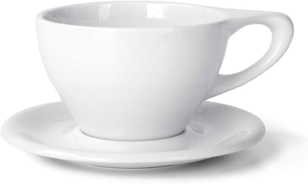 notNeutral LINO Porcelain Cup & Saucer Large Latte 12 oz (White, 1) | Amazon (US)