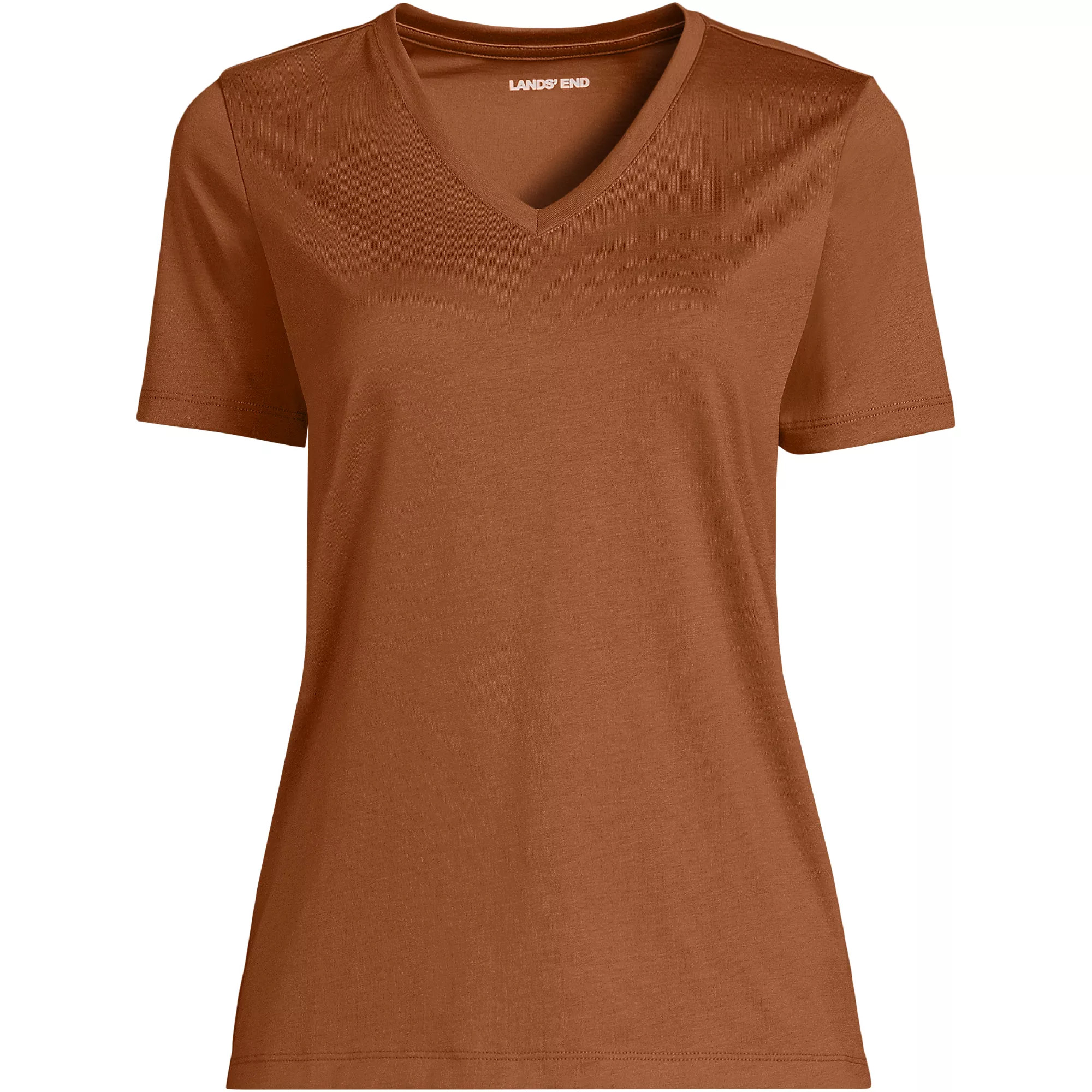 Supima Cotton V-Neck T-Shirt | Lands' End (US)