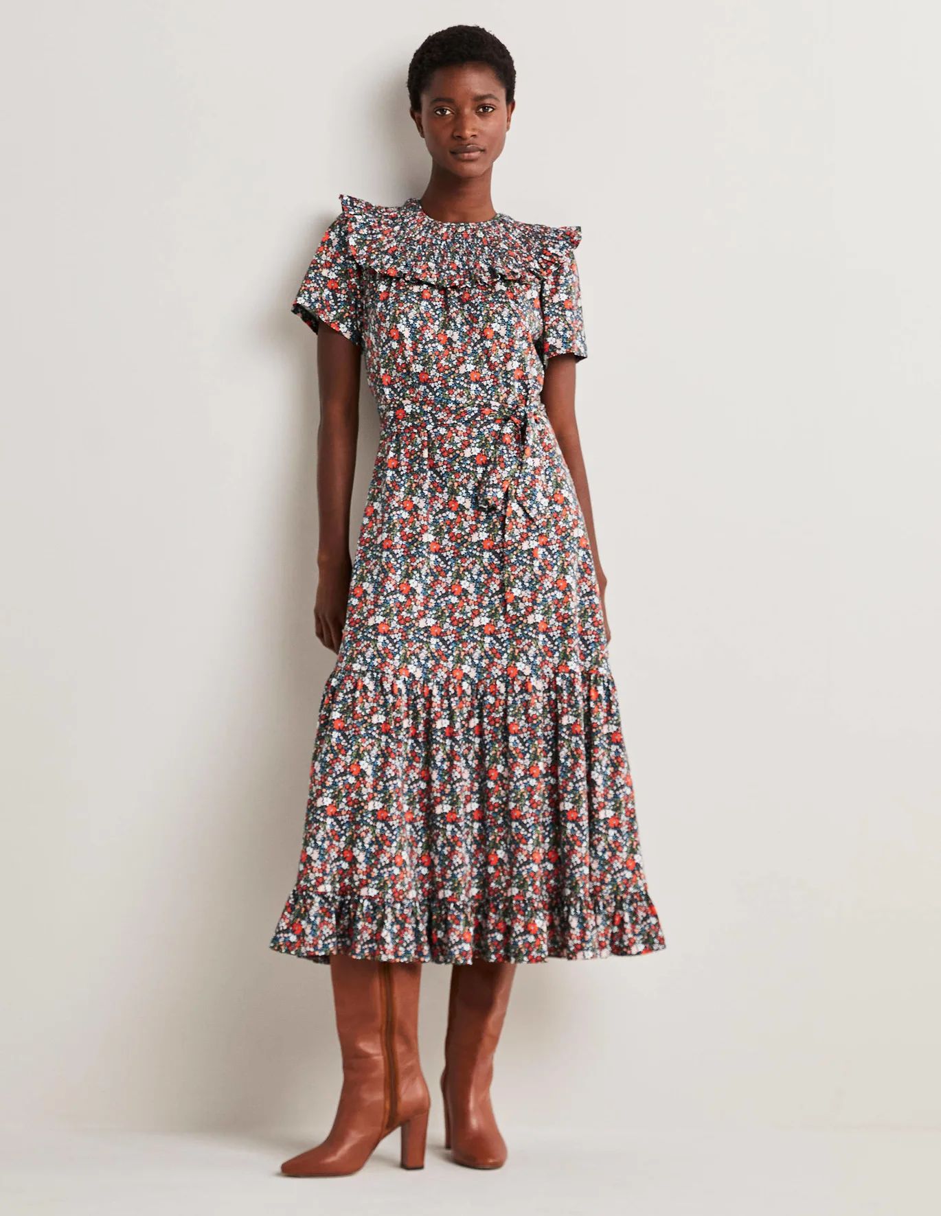 Smocked Yoke Jersey Midi Dress | Boden (US)