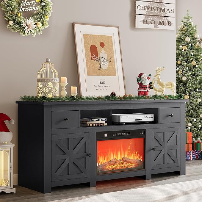 YITAHOME Fireplace TV Stand for TVs up to 80 Inches, Entertainment Center with Fireplace, Farmhou... | Amazon (US)