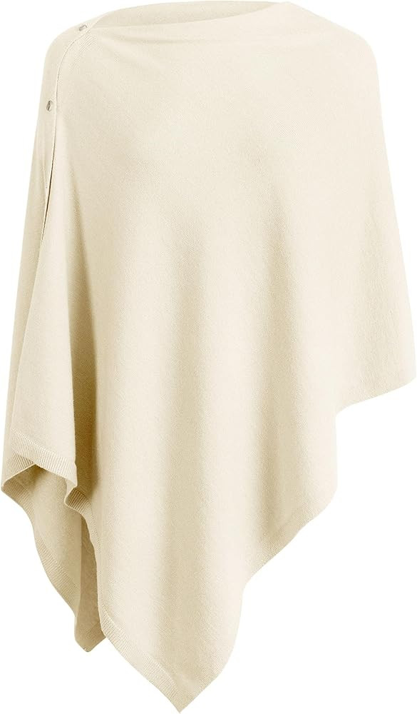 PULI Women's Versatile Knitted Shawls Scarf Poncho Sweater with Buttons Lightweight Spring Summer... | Amazon (US)