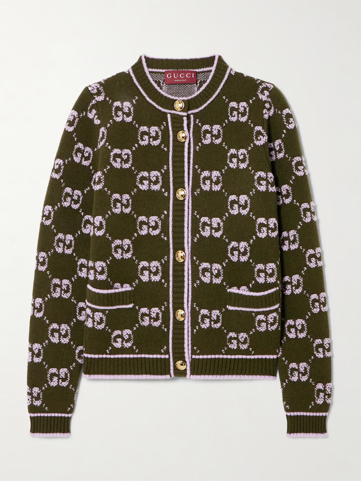 Gucci - Wool-jacquard Cardigan - Green | NET-A-PORTER (US)