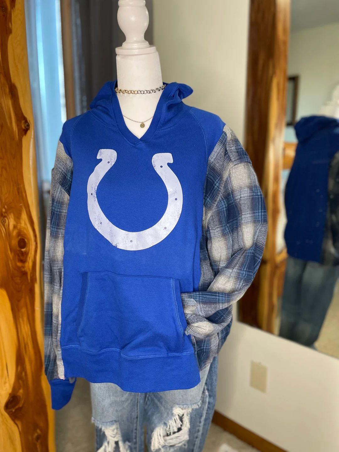 Indianapolis Colts Flannel Hoodie - Etsy | Etsy (US)