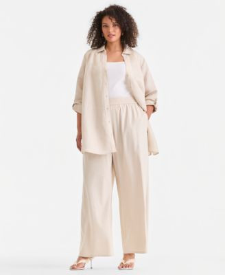 I.N.C. International Concepts Plus Size Linen-Blend Tunic, Exclusively at Macy's - Macy's | Macy's