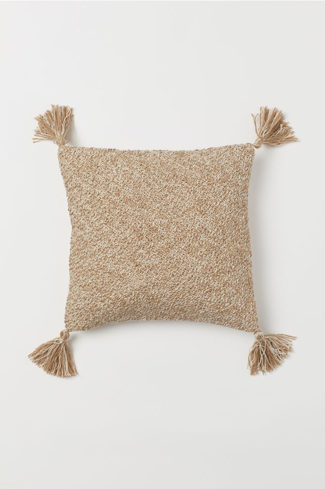 Tasselled cushion cover 40x40 | H&M (UK, MY, IN, SG, PH, TW, HK)