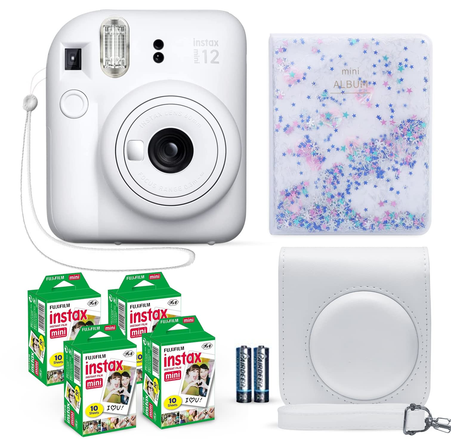 Fujifilm Instax Mini 12 Instant Camera Clay White + Fuji Film Value Pack (40 Sheets) + Shutter Ac... | Amazon (US)