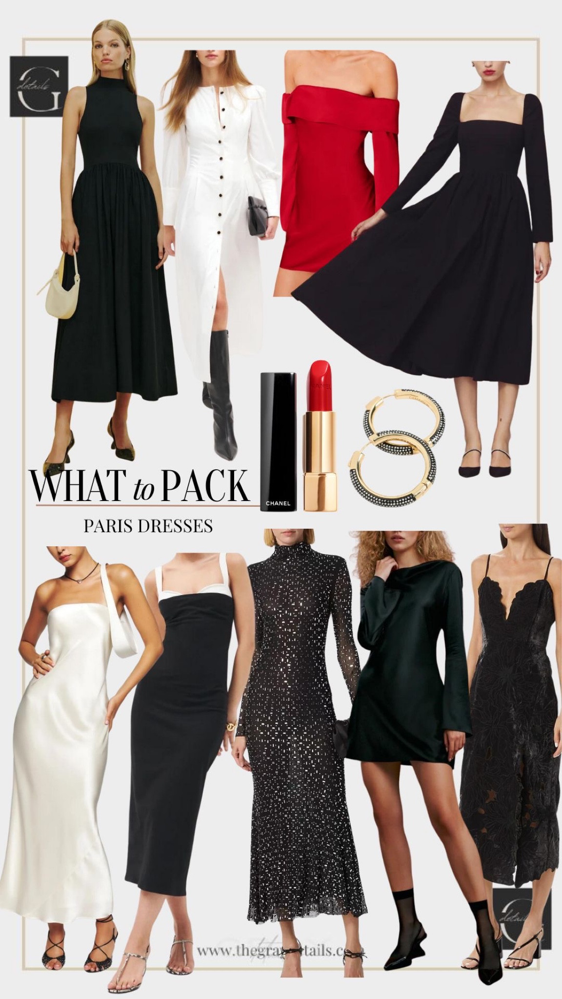 Dresses to pack for Paris

Red dress
Black dress
Mini dress
Reformation dress 
Fall wedding guest dress
Date night dress 

#LTKover40 #LTKstyletip #LTKwedding