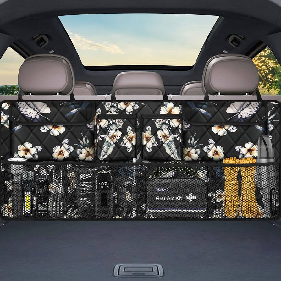 Femuar Car Trunk Organizer, Large Capacity Backseat Trunk Organizer (42"*18"), Collapsible Car St... | Amazon (US)