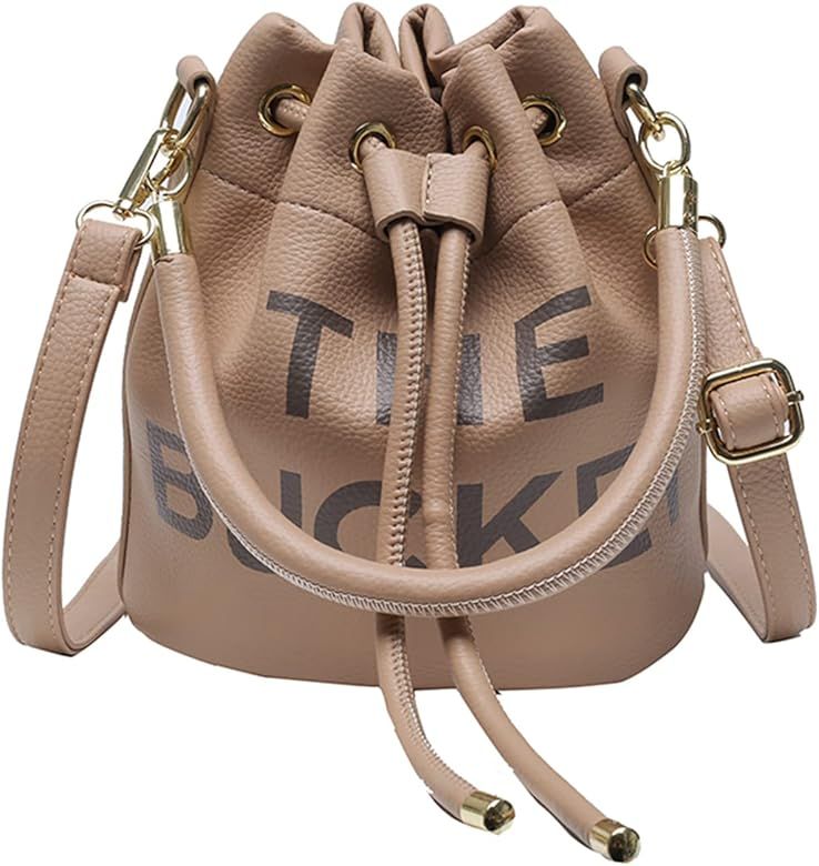 JQAliMOVV The Bucket Bags for Women, Mini Leathe Bucket Bag Purses Drawstring Closure Crossbody H... | Amazon (US)