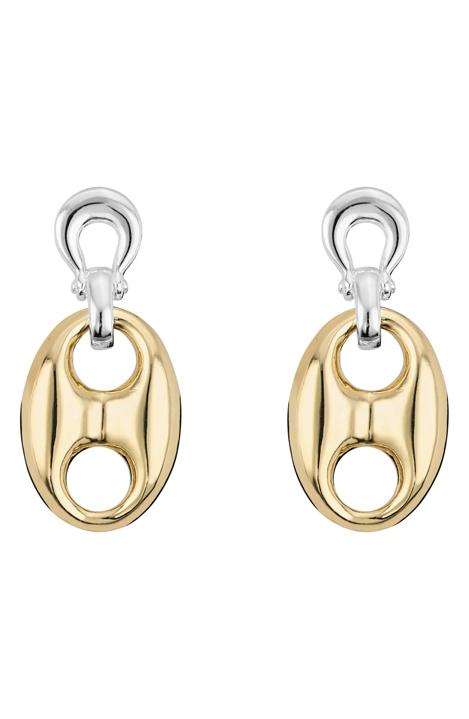 2-Tone Horsebit Drop Earrings | Nordstrom