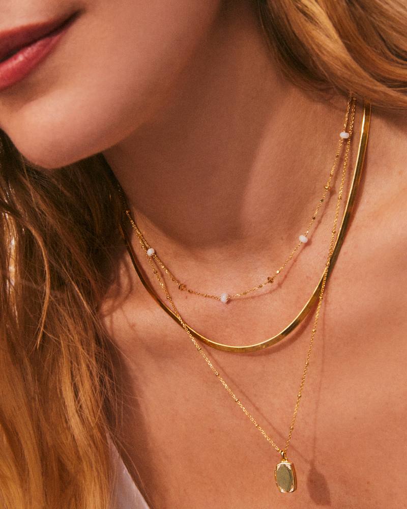 Tinsley 18k Gold Vermeil Tiny Locket Necklace in White Topaz | Kendra Scott | Kendra Scott