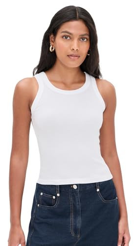 perfectwhitetee Women's Elle Rib Tank, White, XL | Amazon (US)