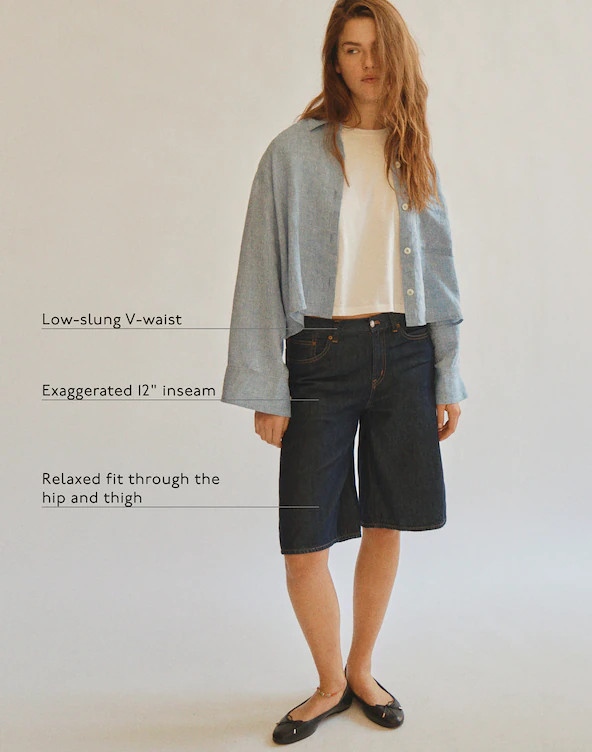 The V-Waist Bermuda Short in Airy Denim | Madewell