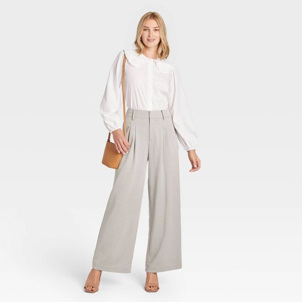 Women's Mid-Rise Wide Leg Trousers - A New Day™ | Target