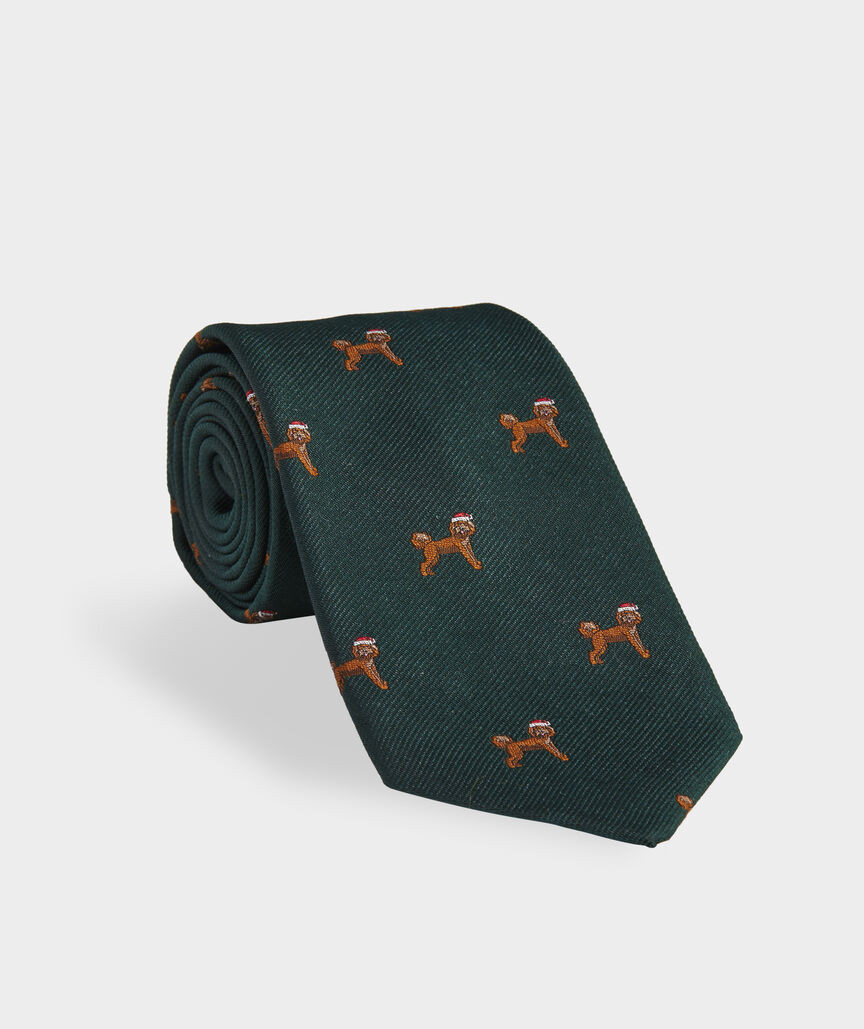 Fa-la-la Labradoodle Woven Kennedy Tie | vineyard vines
