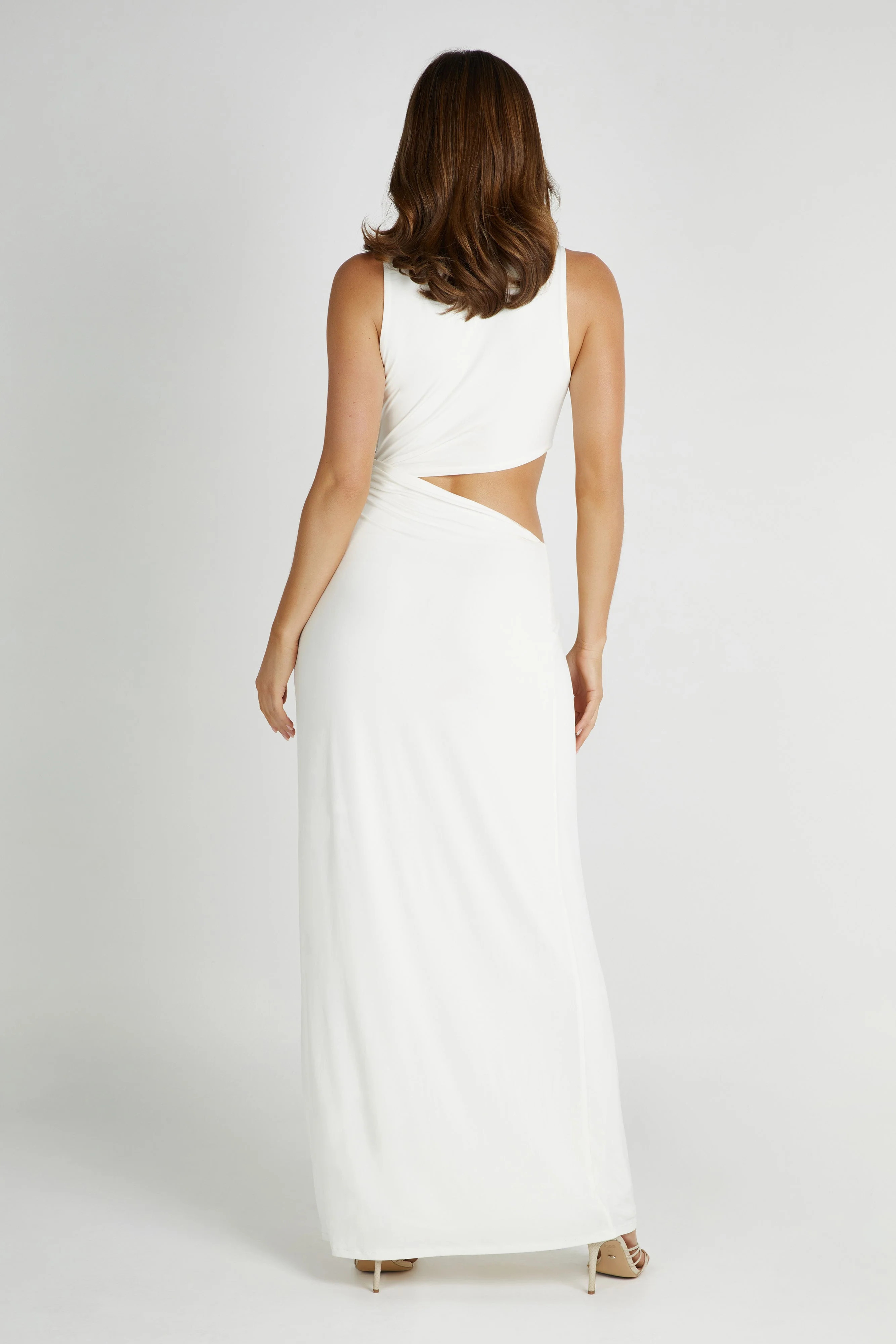 Vienna Slinky Maxi Dress - White | MESHKI US