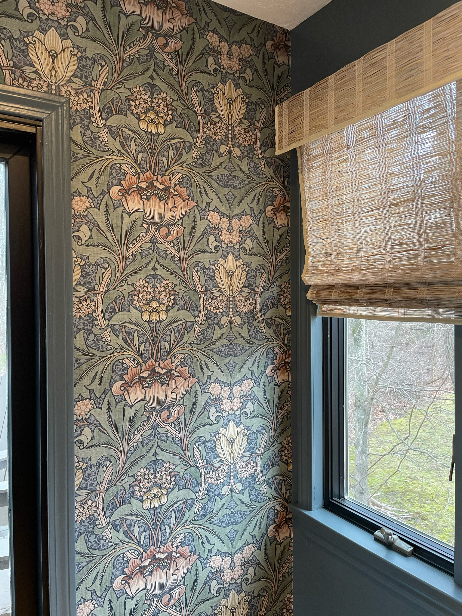 I can’t even tell you how much I love the new moody vibe in this dining room! Paint is Behr Scuff defense tinted to Grays Harbor by sherwin Williams and the gorgeous peel and stick wallpaper adds the best vibe! I love how it brings out the color in the woven wood blinds! #ltkfind #competition

#LTKhome #LTKFind