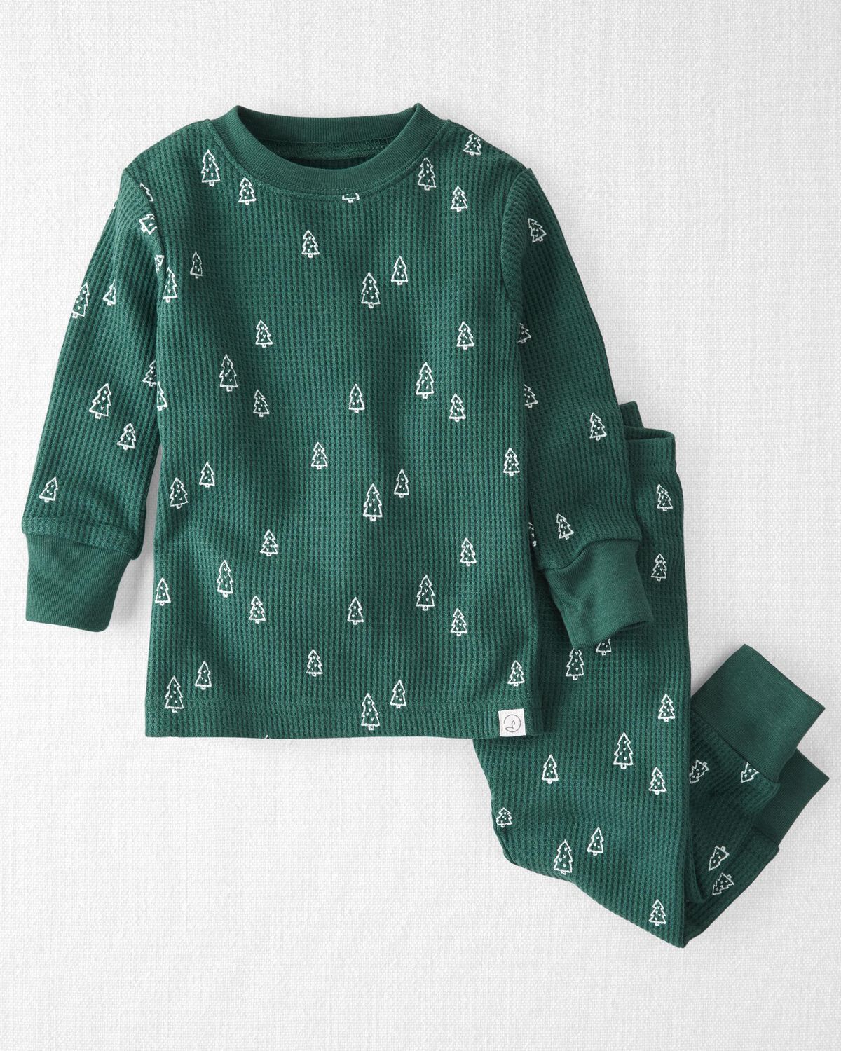 Evergreen Trees Print Baby Waffle Knit Pajamas Set Made with Organic Cotton | carters.com | Carter's