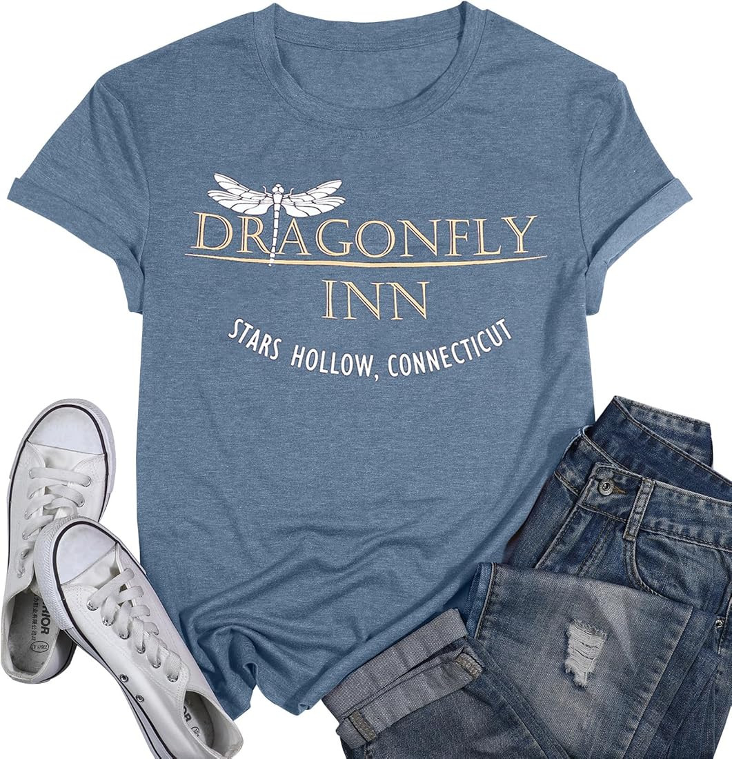 Gilmore Girls Shirt Women Gilmore Girls Merchandise Dragonfly Inn Shirt Gilmore Girls Gifts Short... | Amazon (US)