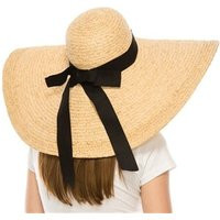 Glamorous Oversized Beach Hat in Natural Raffia Straw, Fashion Hat, Wide Brim Sun Summer Woman's Upf | Etsy (US)