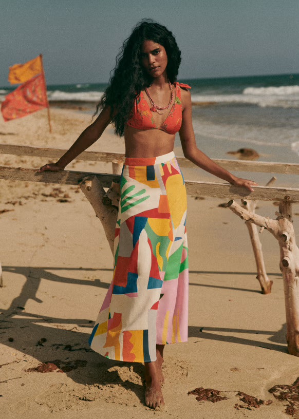 Louella Skirt - Sézane x G.KERO - Geometrique multico - Viscose ECOVERO™ LENZING™ - Sézane | Sézane - DE