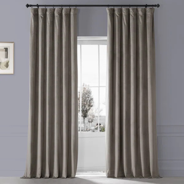 Loria Plush Velvet 100% Blackout Curtains For Bedroom, Living Room - Single Panel | Wayfair North America