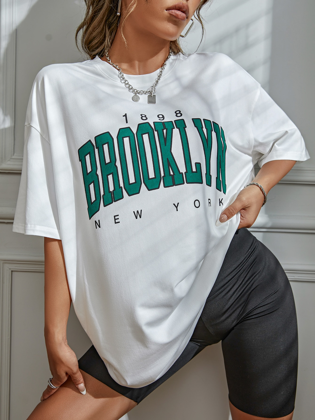 Drop Shoulder Letter Graphic Tee | SHEIN