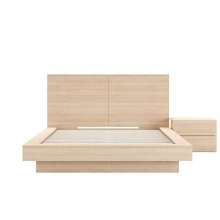 Marconi 3-Piece Natural Blonde Oak Queen Size Bedroom Set | The Home Depot