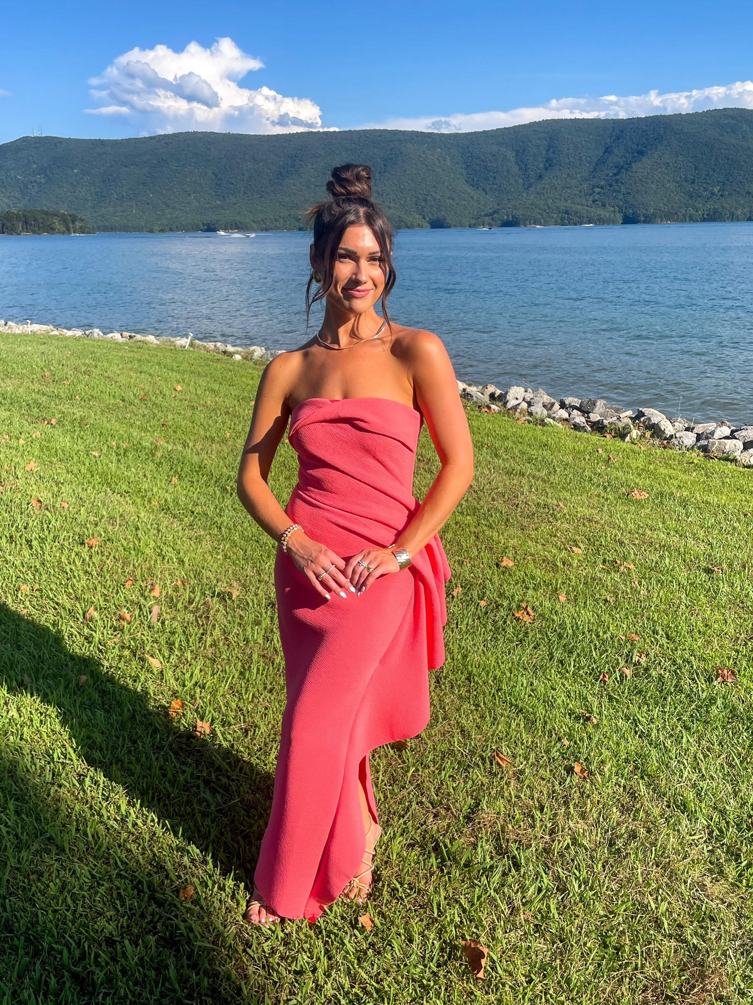 Pink strapless wedding guest dress, size S

#LTKWedding #LTKParties